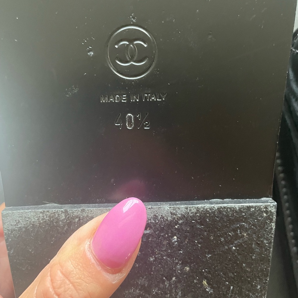 Size 40.5 CHANEL Black Lambskin DAD SLIDE sandals G45507 W/ receipt - Picture 14 of 16